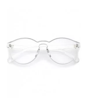 One Piece PC Lens Rimless Ultra-Bold Colorful Mono Block Sunglasses 60mm - Clear - CY12O1HWD0Z $6.01 Oversized