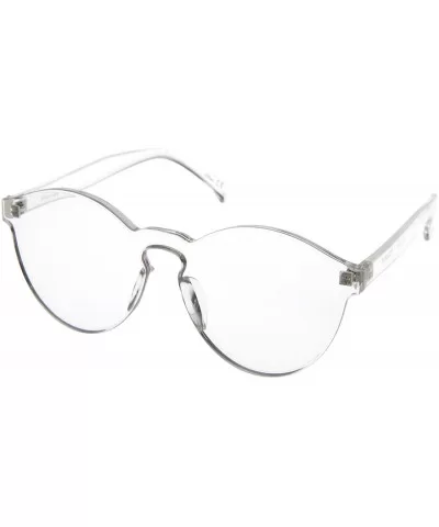 One Piece PC Lens Rimless Ultra-Bold Colorful Mono Block Sunglasses 60mm - Clear - CY12O1HWD0Z $6.01 Oversized