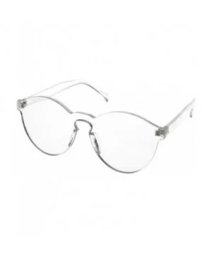 One Piece PC Lens Rimless Ultra-Bold Colorful Mono Block Sunglasses 60mm - Clear - CY12O1HWD0Z $6.01 Oversized