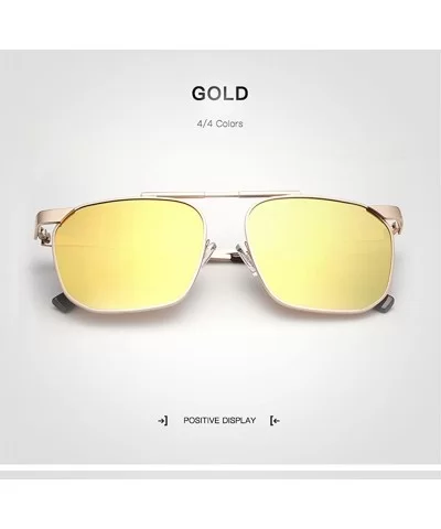 Fashion Trend Polarized Adult Driving Sunglasses Metal Frame Sunglasses UV 400 Protection - Gold - C818GL6Z5EI $20.43 Rectang...