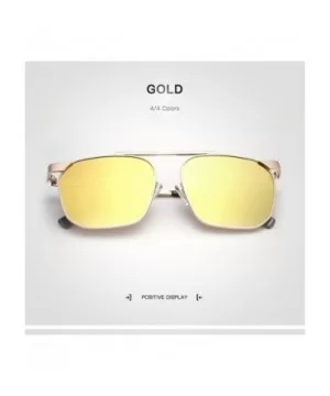 Fashion Trend Polarized Adult Driving Sunglasses Metal Frame Sunglasses UV 400 Protection - Gold - C818GL6Z5EI $20.43 Rectang...