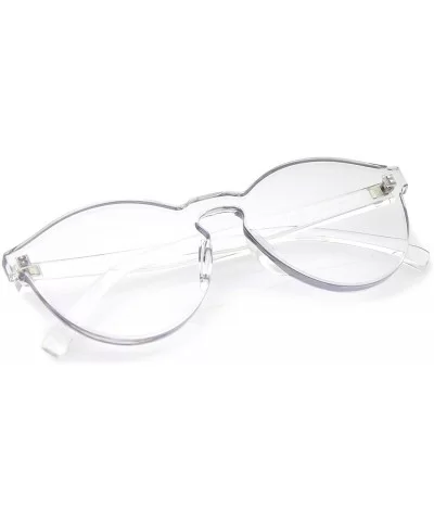 One Piece PC Lens Rimless Ultra-Bold Colorful Mono Block Sunglasses 60mm - Clear - CY12O1HWD0Z $6.01 Oversized