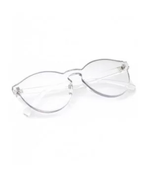 One Piece PC Lens Rimless Ultra-Bold Colorful Mono Block Sunglasses 60mm - Clear - CY12O1HWD0Z $6.01 Oversized