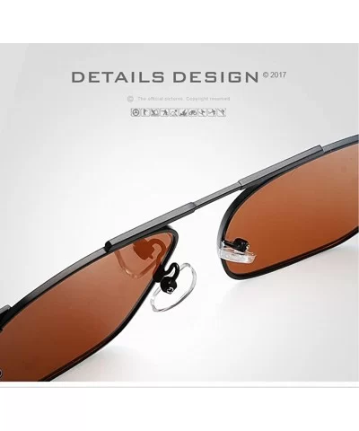 Fashion Trend Polarized Adult Driving Sunglasses Metal Frame Sunglasses UV 400 Protection - Gold - C818GL6Z5EI $20.43 Rectang...