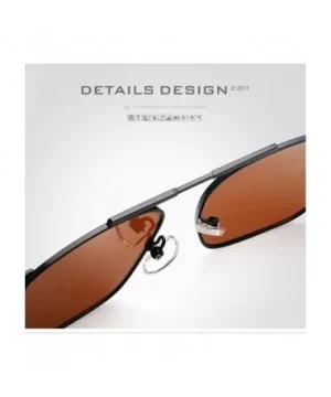 Fashion Trend Polarized Adult Driving Sunglasses Metal Frame Sunglasses UV 400 Protection - Gold - C818GL6Z5EI $20.43 Rectang...