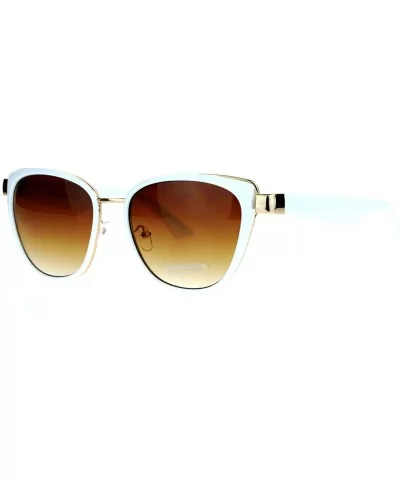 Square Cateye Frame Sunglasses Womens Chic Designer Fashion Shades - White - CL188ZW969E $7.22 Square