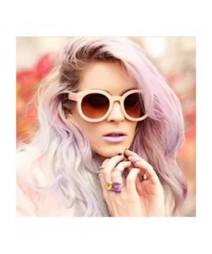 Round Retro Oversized Sunglasses for Women with Colored Mirror and Neutral Lens 53mm - C02 - Tortoise / Amber - CK110A7JNYN $...