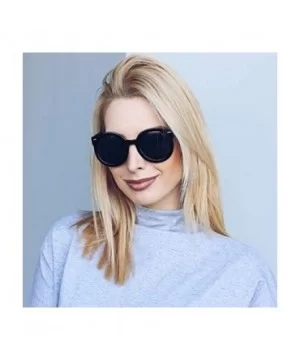 Round Retro Oversized Sunglasses for Women with Colored Mirror and Neutral Lens 53mm - C02 - Tortoise / Amber - CK110A7JNYN $...