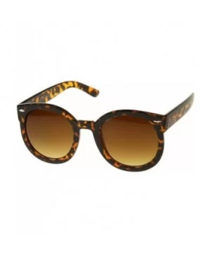 Round Retro Oversized Sunglasses for Women with Colored Mirror and Neutral Lens 53mm - C02 - Tortoise / Amber - CK110A7JNYN $...