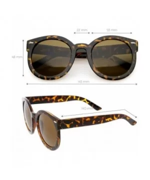 Round Retro Oversized Sunglasses for Women with Colored Mirror and Neutral Lens 53mm - C02 - Tortoise / Amber - CK110A7JNYN $...