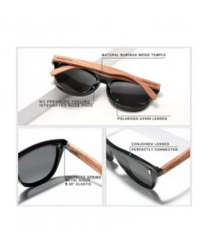 Men's polarized sunglasses fashion sunglasses - Blue Bubinga Wood - CB1982YGSKC $22.26 Oversized