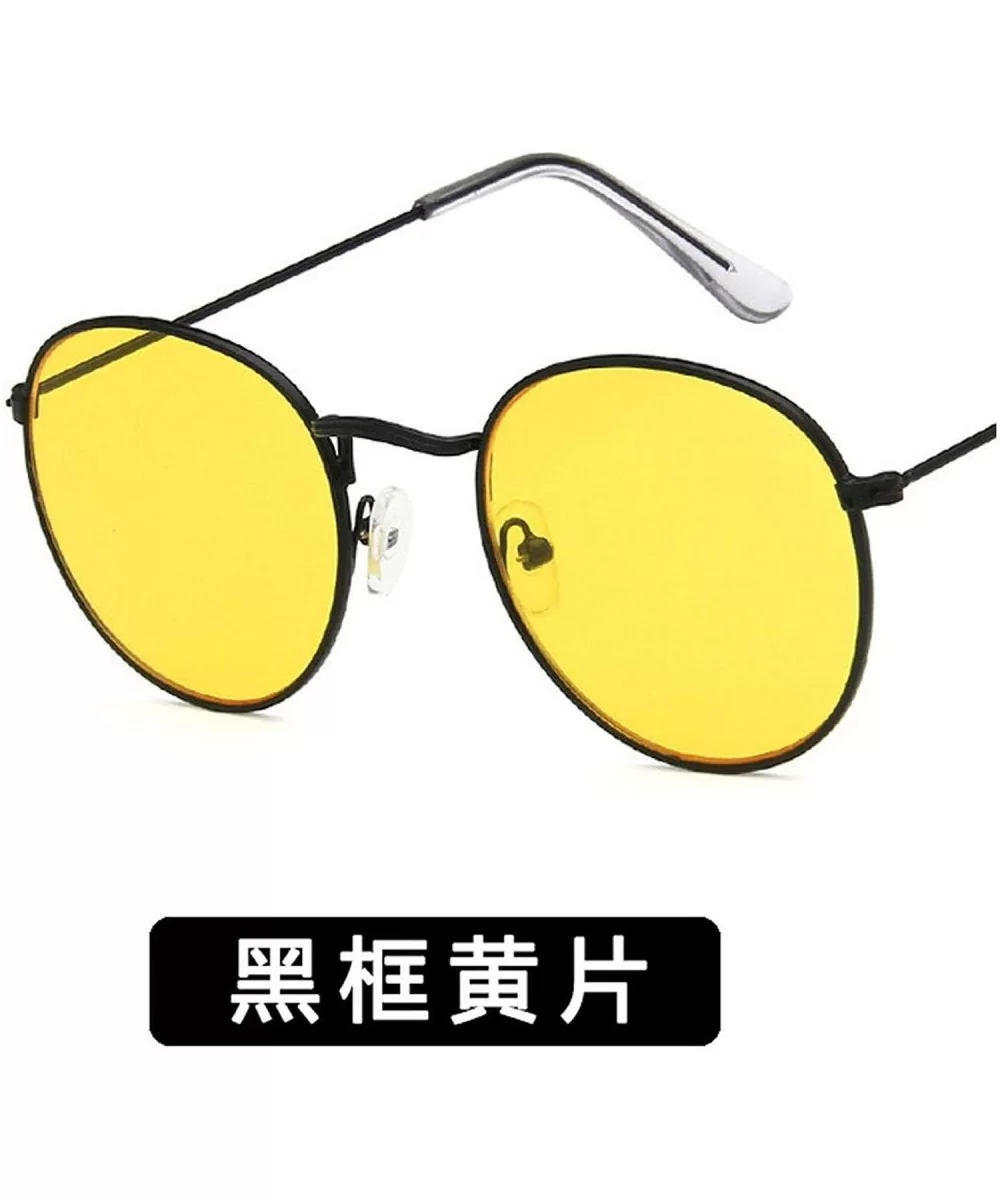 Women Small Luxury Mirror Round Retro Eye Sunglasses Metal Frame Tinted Color Lens Sun Glasses - 1 - CG198ZUUDOC $23.12 Shield