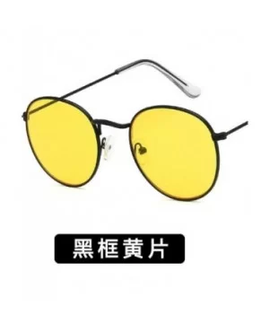 Women Small Luxury Mirror Round Retro Eye Sunglasses Metal Frame Tinted Color Lens Sun Glasses - 1 - CG198ZUUDOC $23.12 Shield