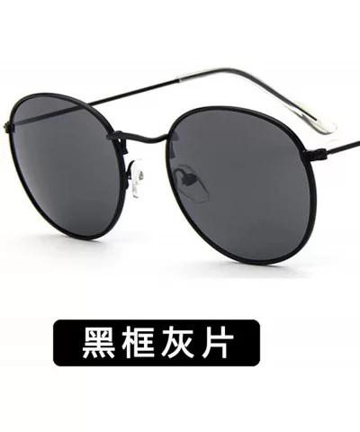 Women Small Luxury Mirror Round Retro Eye Sunglasses Metal Frame Tinted Color Lens Sun Glasses - 1 - CG198ZUUDOC $23.12 Shield