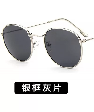 Women Small Luxury Mirror Round Retro Eye Sunglasses Metal Frame Tinted Color Lens Sun Glasses - 1 - CG198ZUUDOC $23.12 Shield