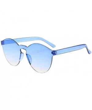 Fashion Rimless Sunglasses Transparent Candy Color Eyewear Resin Lens Sunglasses Eyewear - K - CR1908NO5Q3 $5.66 Oversized