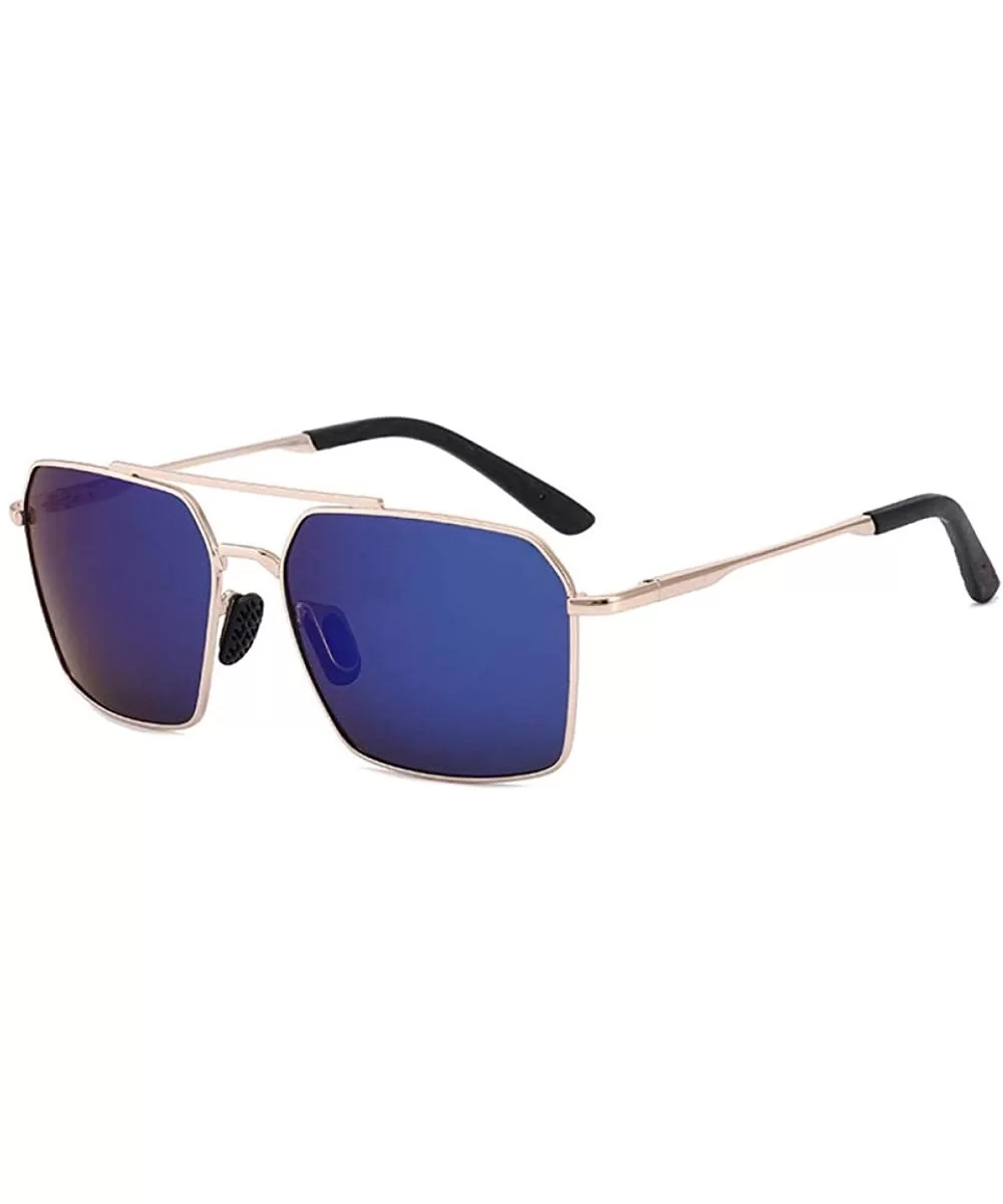 Polarized sunglasses driving fishing glasses - Gold Frame Blue Film - CL190MOEWD9 $25.11 Oval