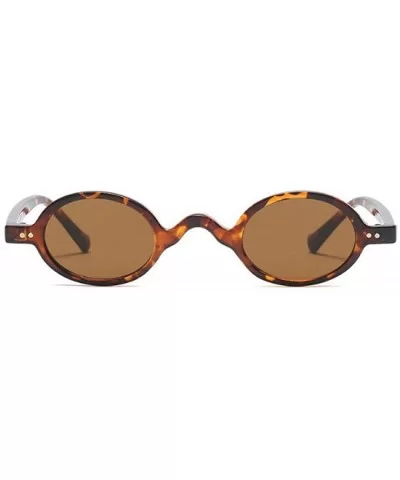 Small Round Retro Sunglasses Men Women Rivet Steampunk Leopard Tea C1 Leopard - C1 Leopard - CC18YQTKGS0 $6.14 Aviator