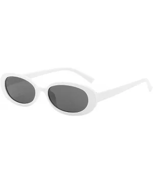 Unisex Fashion Small Frame Sunglasses Vintage Retro Irregular Shape Sun Glasses - A - CL193XIOC05 $6.25 Rimless