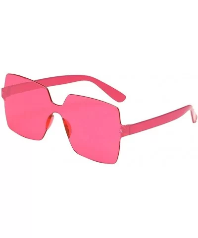 Heart Shaped Rimless Sunglasses Transparent Candy Color Frameless Resin Lens Glasses for Men and Women - CH199Y3OUN8 $10.62 R...