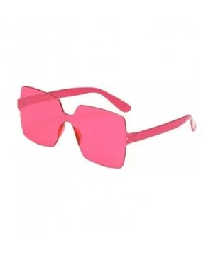 Heart Shaped Rimless Sunglasses Transparent Candy Color Frameless Resin Lens Glasses for Men and Women - CH199Y3OUN8 $10.62 R...