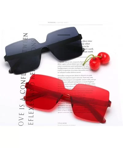 Heart Shaped Rimless Sunglasses Transparent Candy Color Frameless Resin Lens Glasses for Men and Women - CH199Y3OUN8 $10.62 R...