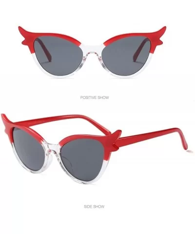 Retro Cateye Sunglasses for Women - Vintage Plastic Frame Mirrored Lens Eyewear Oversized Sun Glasses - C - CS195IG4W8U $5.73...