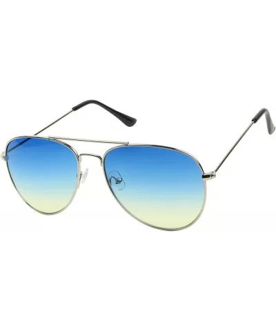 Rare Oceanic Hippie Aviator Sunglasses Gradient Two Tone Colored Lens Pilot Metal Frame Teardrop Shades - CY18DKO0L5X $9.55 A...