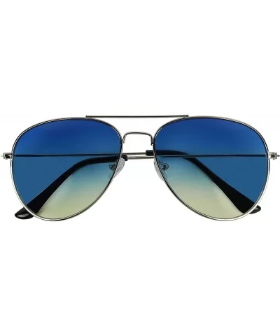 Rare Oceanic Hippie Aviator Sunglasses Gradient Two Tone Colored Lens Pilot Metal Frame Teardrop Shades - CY18DKO0L5X $9.55 A...