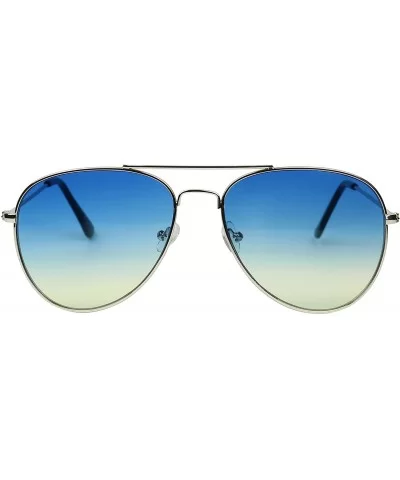 Rare Oceanic Hippie Aviator Sunglasses Gradient Two Tone Colored Lens Pilot Metal Frame Teardrop Shades - CY18DKO0L5X $9.55 A...