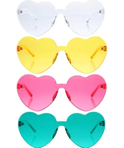 Rimless Sunglasses Transparent Frameless - Lake Blue- Pink- Yellow- Clear - CL18NLKO3TK $11.71 Sport