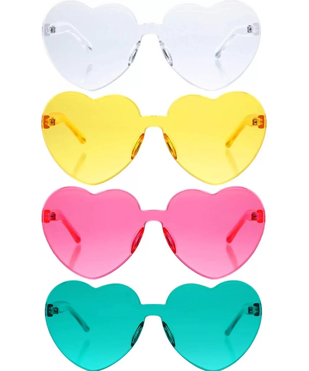 Rimless Sunglasses Transparent Frameless - Lake Blue- Pink- Yellow- Clear - CL18NLKO3TK $11.71 Sport