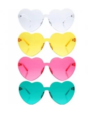 Rimless Sunglasses Transparent Frameless - Lake Blue- Pink- Yellow- Clear - CL18NLKO3TK $11.71 Sport