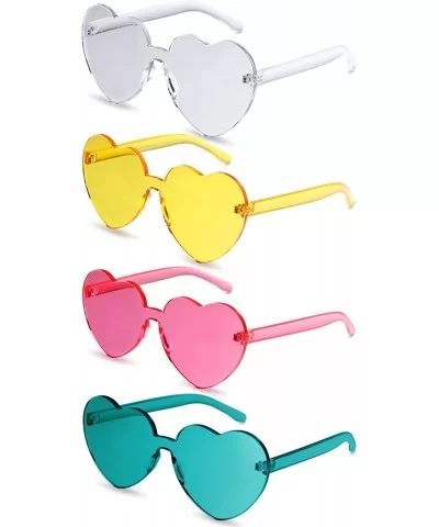 Rimless Sunglasses Transparent Frameless - Lake Blue- Pink- Yellow- Clear - CL18NLKO3TK $11.71 Sport