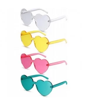 Rimless Sunglasses Transparent Frameless - Lake Blue- Pink- Yellow- Clear - CL18NLKO3TK $11.71 Sport