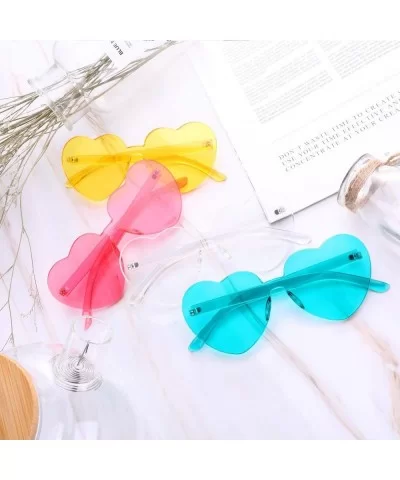 Rimless Sunglasses Transparent Frameless - Lake Blue- Pink- Yellow- Clear - CL18NLKO3TK $11.71 Sport