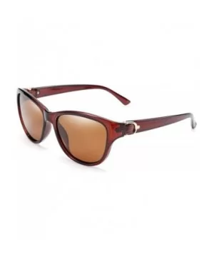 Women Vintage Polarized Sunglasses Lady Elegant Cateye Sun Glasses B2476 - Brown - CT18OYZ92SR $8.27 Wayfarer