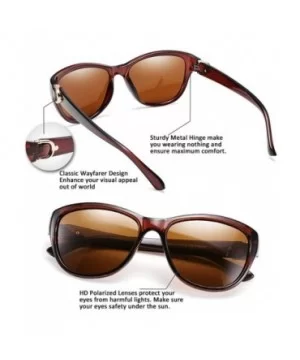 Women Vintage Polarized Sunglasses Lady Elegant Cateye Sun Glasses B2476 - Brown - CT18OYZ92SR $8.27 Wayfarer