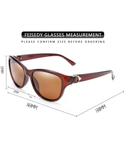 Women Vintage Polarized Sunglasses Lady Elegant Cateye Sun Glasses B2476 - Brown - CT18OYZ92SR $8.27 Wayfarer