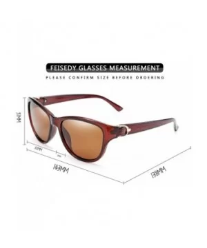 Women Vintage Polarized Sunglasses Lady Elegant Cateye Sun Glasses B2476 - Brown - CT18OYZ92SR $8.27 Wayfarer