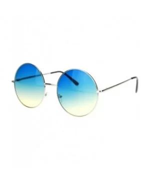 Hippie Retro Groovy Gradient Oversize Circle Lens Round Lennon Sunglasses - Blue - C811S69T1XV $11.86 Round