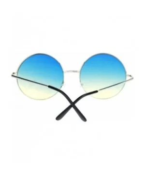 Hippie Retro Groovy Gradient Oversize Circle Lens Round Lennon Sunglasses - Blue - C811S69T1XV $11.86 Round