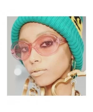 Sequins Sunglasses - Women Man Retro Vintage Oversized Oval Sunglasses Eyewear (A) - A - CV18DTMMIA9 $4.18 Oval