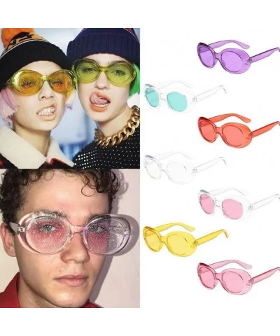 Sequins Sunglasses - Women Man Retro Vintage Oversized Oval Sunglasses Eyewear (A) - A - CV18DTMMIA9 $4.18 Oval