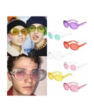 Sequins Sunglasses - Women Man Retro Vintage Oversized Oval Sunglasses Eyewear (A) - A - CV18DTMMIA9 $4.18 Oval