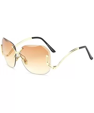 New Arrive Fashion Square Rimless Sunglasses Women Vintage Brand Designer Coating Sun Glasses UV400 - CQ198ODXWOW $10.18 Square