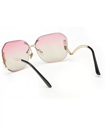 New Arrive Fashion Square Rimless Sunglasses Women Vintage Brand Designer Coating Sun Glasses UV400 - CQ198ODXWOW $10.18 Square