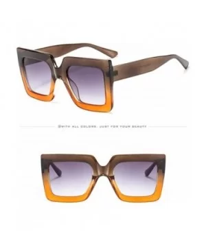 Oversized Square Sunglasses for Women Retro Chic Metal Frame UV400 (Style D) - C3196GZHWE6 $6.29 Square