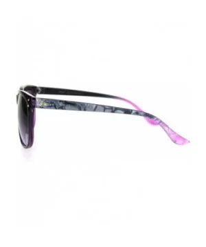 Womens Boyfriend Style Horn Rim Rectangular Retro Plastic Sunglasses - Black Purple Smoke - CU18OEQYSC9 $8.20 Rectangular