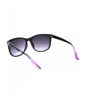 Womens Boyfriend Style Horn Rim Rectangular Retro Plastic Sunglasses - Black Purple Smoke - CU18OEQYSC9 $8.20 Rectangular